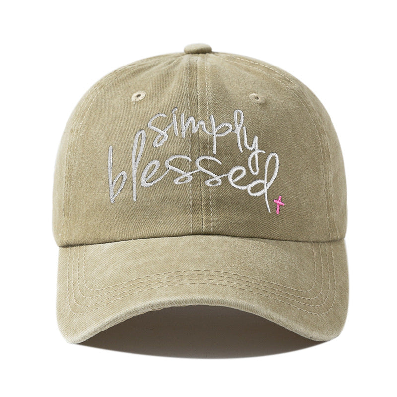Wide Brim Sunshade Embroidered Letter Baseball Cap for Sun Protection