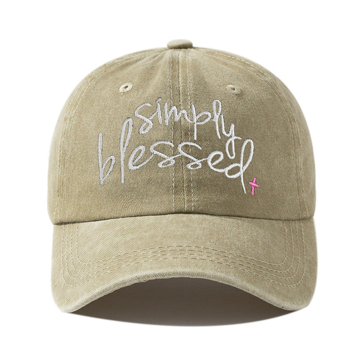 Wide Brim Sunshade Embroidered Letter Baseball Cap for Sun Protection