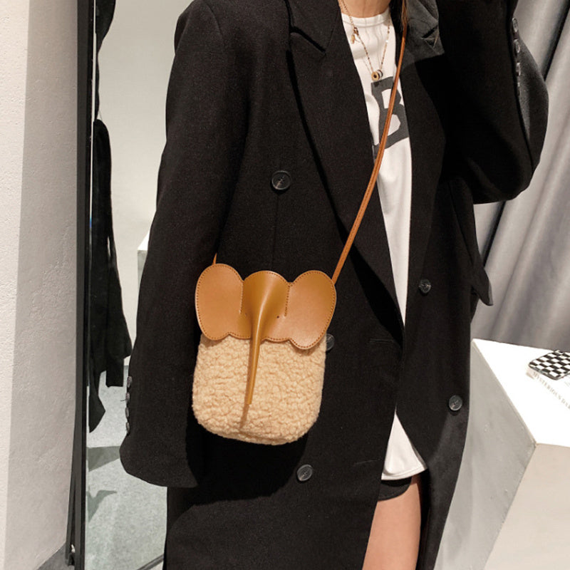 Cute Elephant Trunk Design Crossbody Shoulder Bag