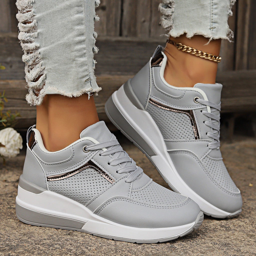 Women's Wedge Platform Sneakers – Sporty Comfort & Elevated Style Gray