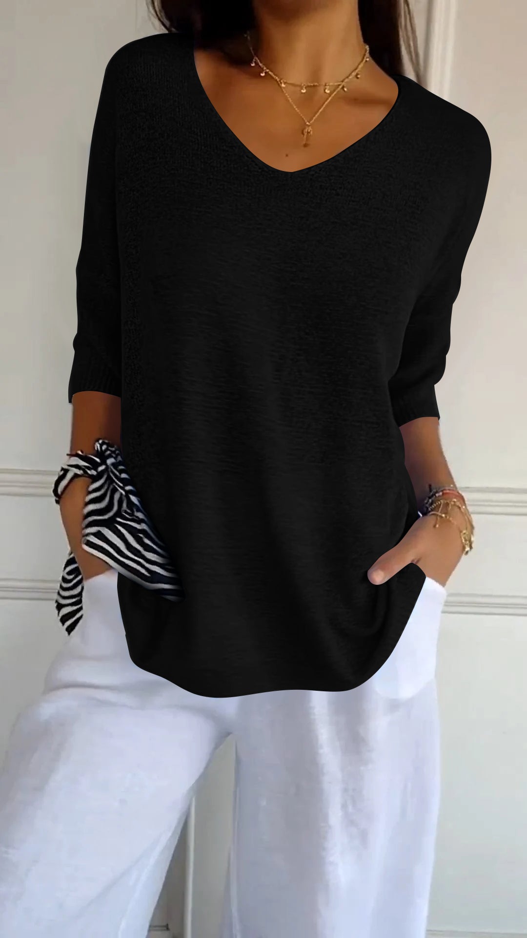 Women's Timeless V-Neck Top-MODAUTLET