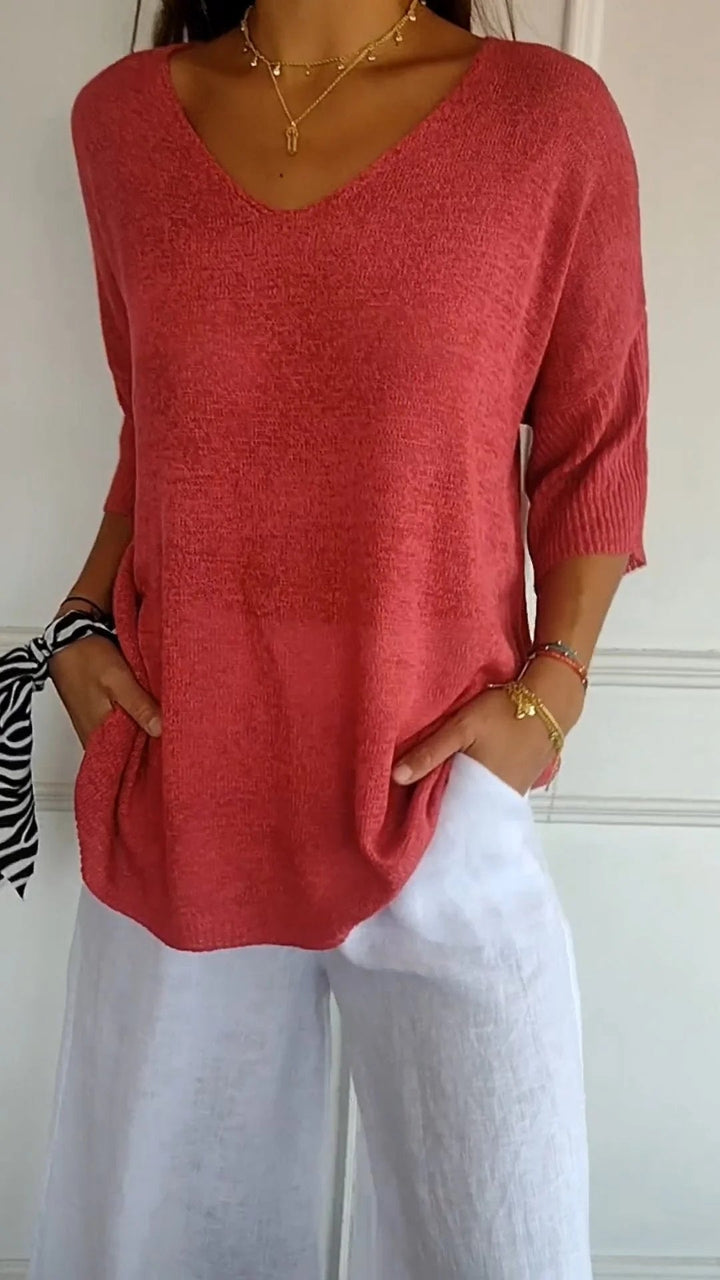 Women's Timeless V-Neck Top-MODAUTLET