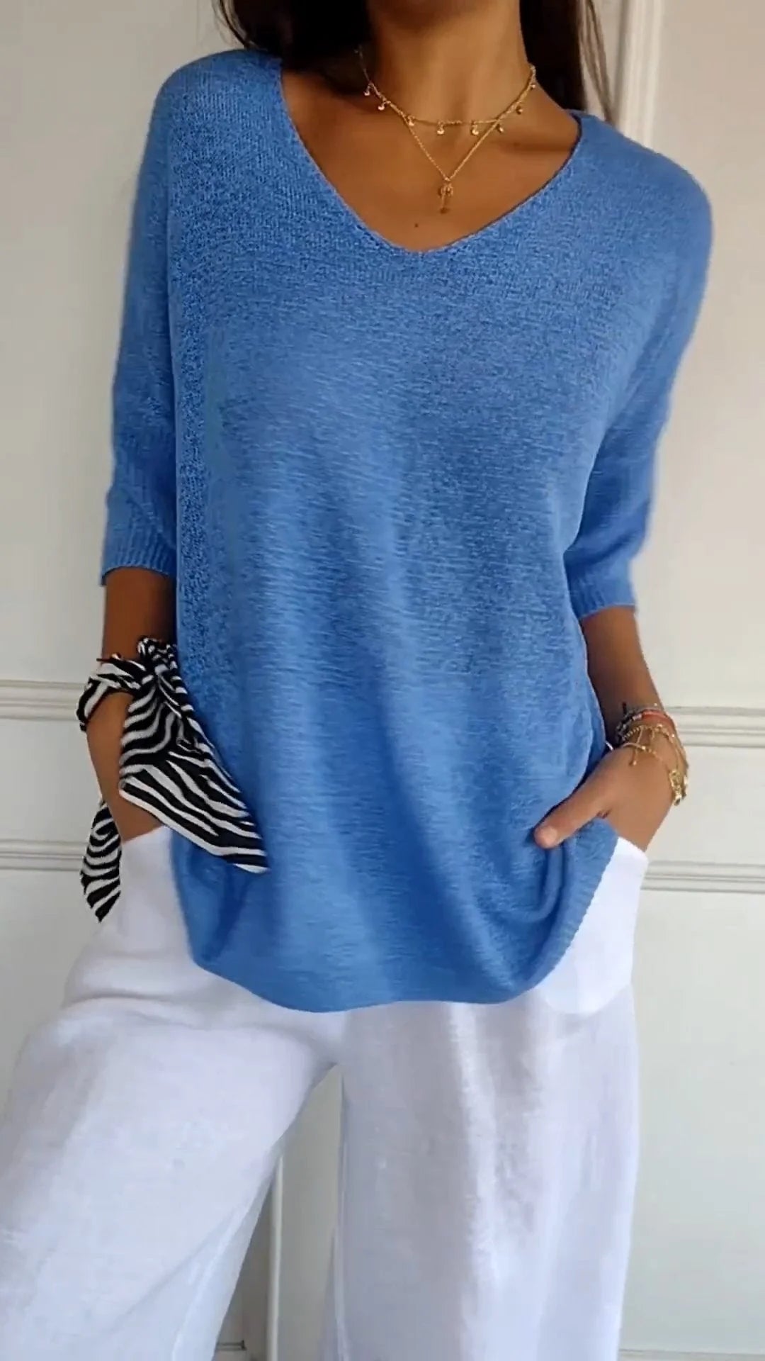Women's Timeless V-Neck Top-MODAUTLET