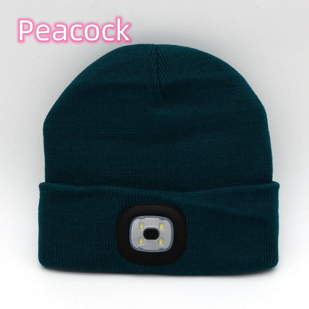 LED-Strickmütze mit Leuchtlicht – Batteriebetriebene gestrickte Beanie