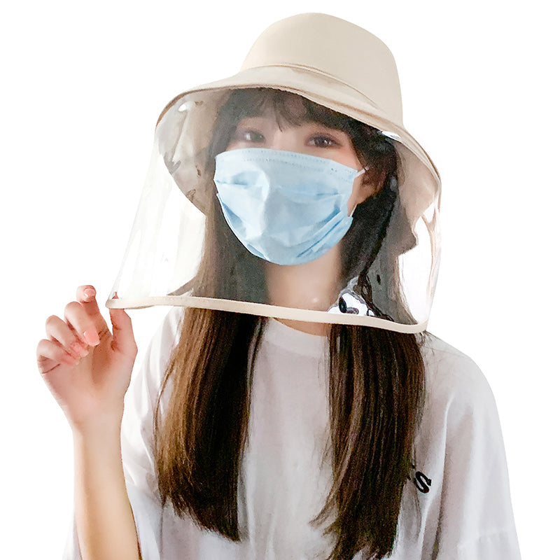 Sombrero tipo bucket con protección UV y escudo antiempañante y contra polvo para viajes al aire libre