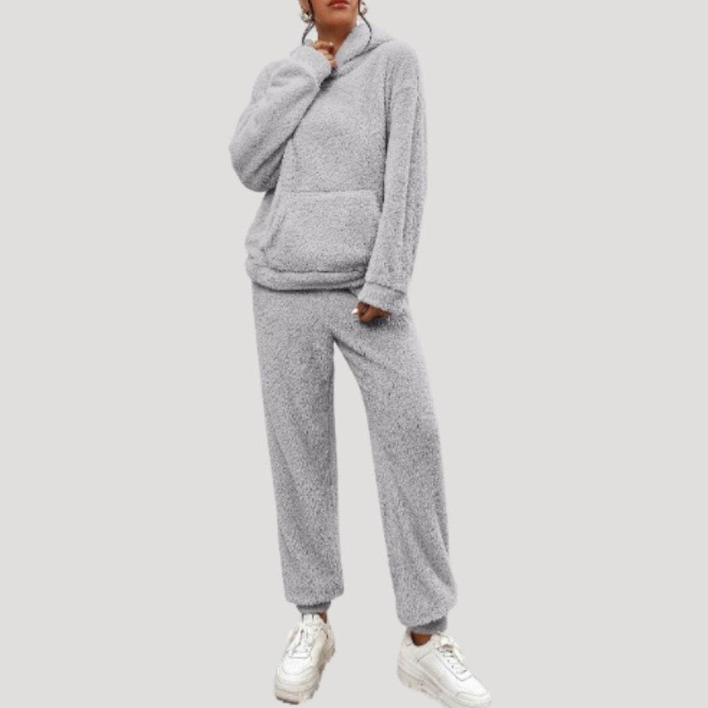 Women's Spring Cozy Hooded Lounge Set Grey