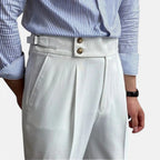 Men's Tailored High-Rise Trousers White