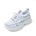 Women's Lightweight Flyknit Mesh Lace-Up Sneakers