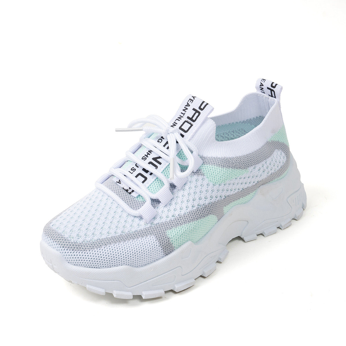 Women's Lightweight Flyknit Mesh Lace-Up Sneakers