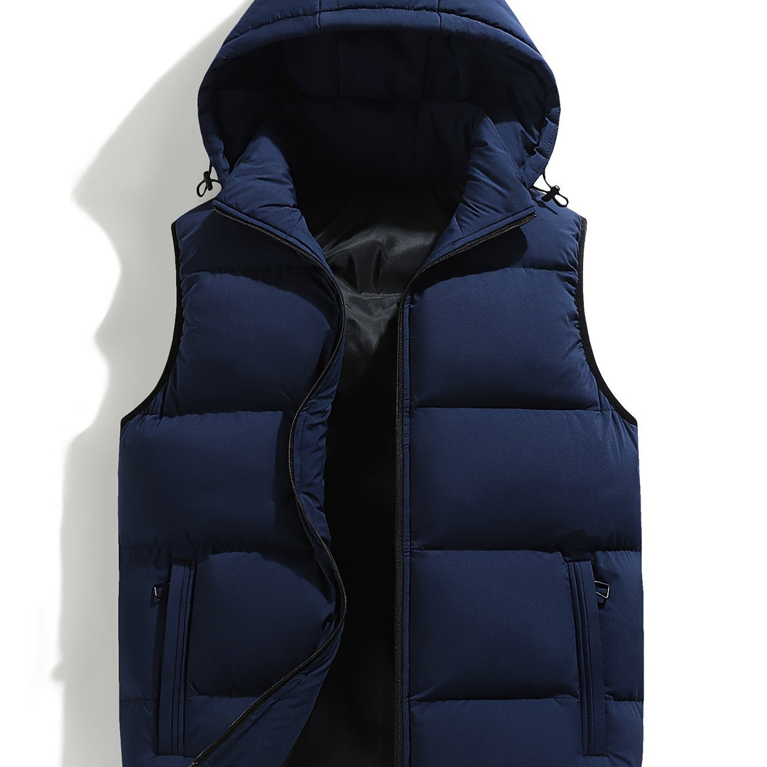 Colete acolchoado com capuz para homem