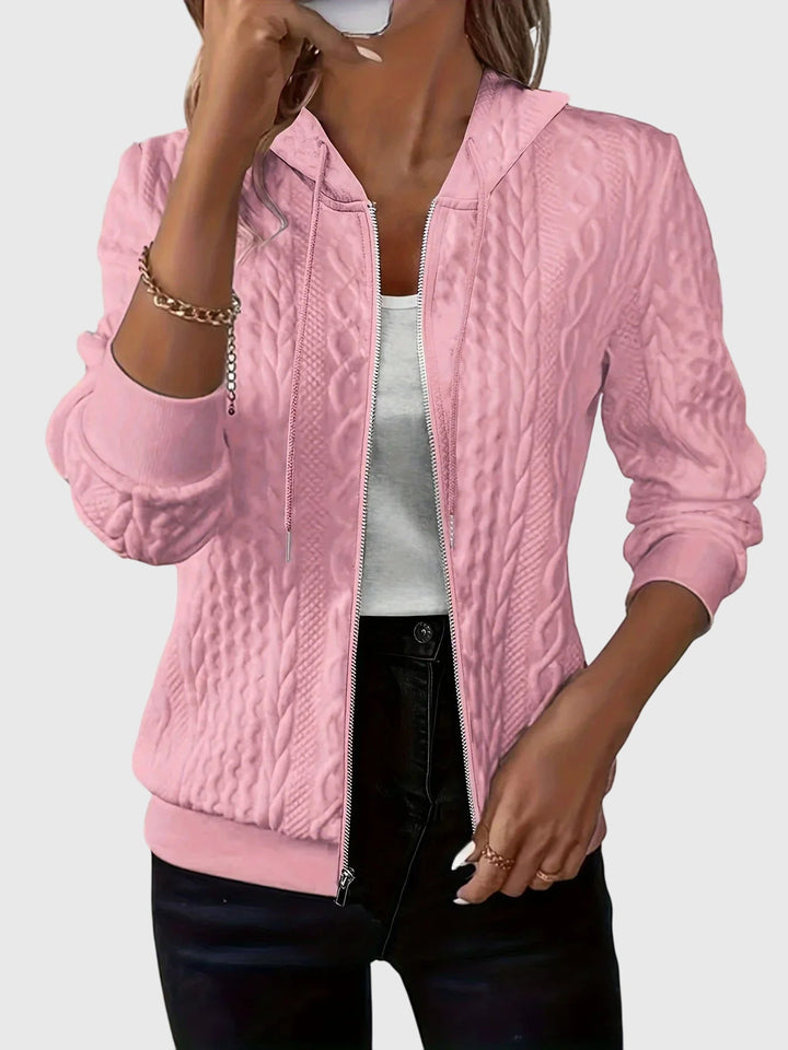 Women's Textured Zip-Up Hoodie