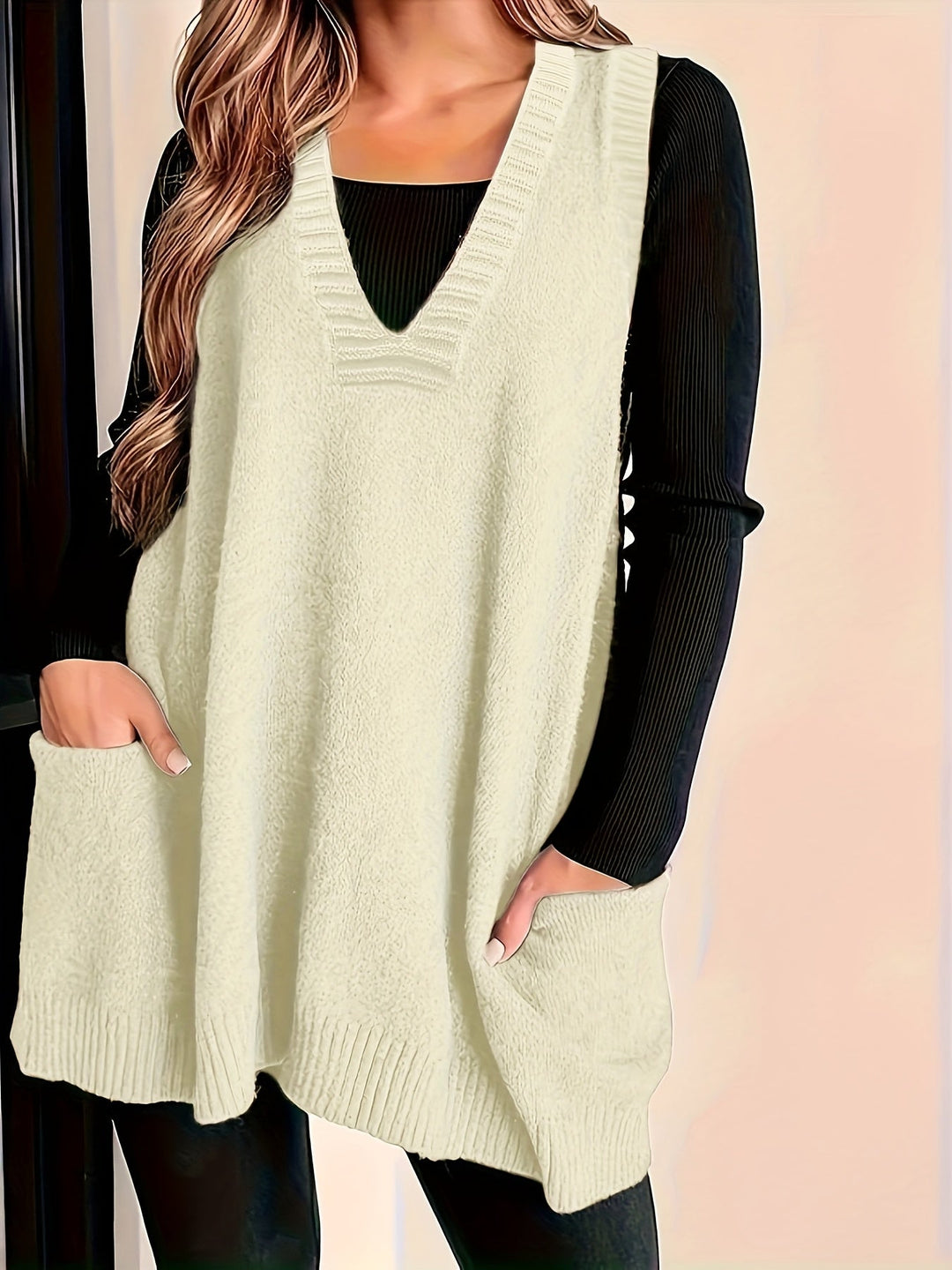 Lang damesvest met relaxte pasvorm