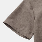 Lightweight Cotton Linen Short Sleeve Shirt Mandarin Collar