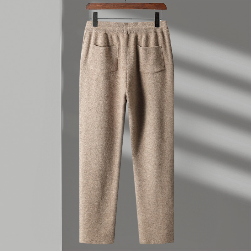 Men's Relaxed Fit Merino Wool Pants with Drawstring Waist