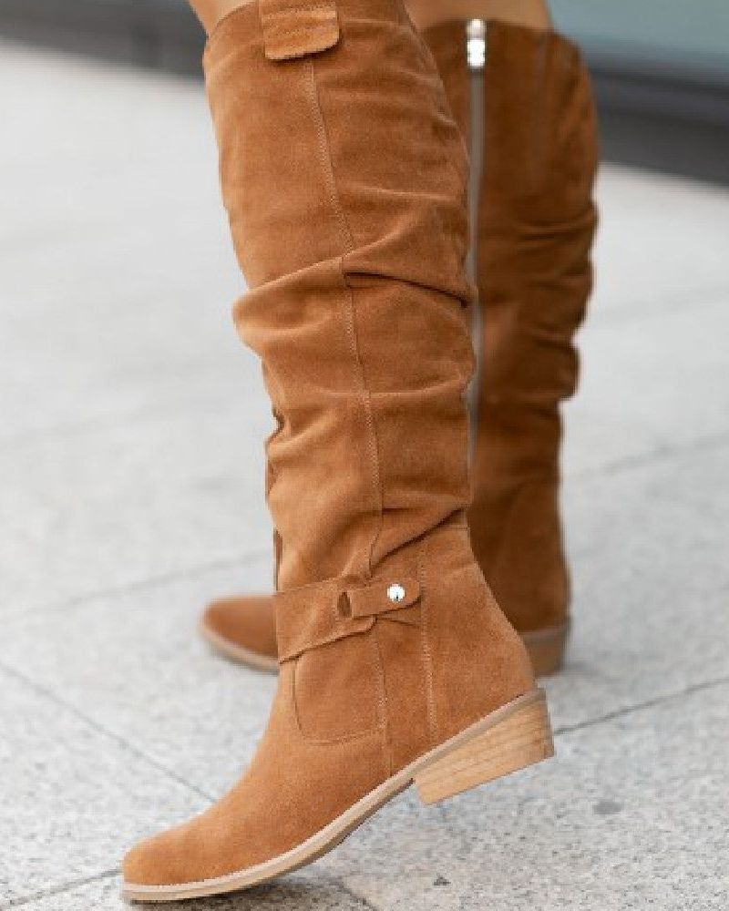 Women's Elegant Longline Boots Brown