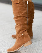 Women's Elegant Longline Boots Brown