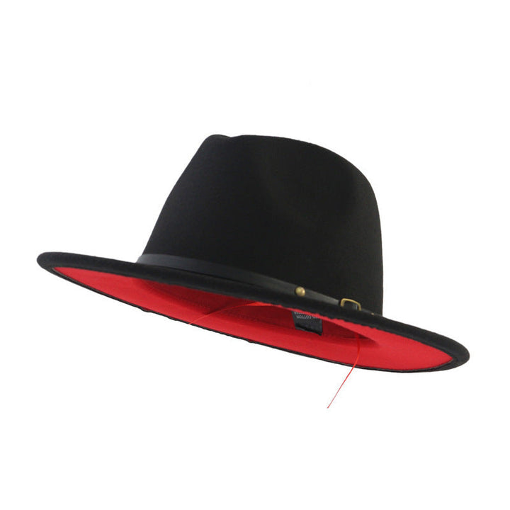 Chapeau Fedora en laine à blocs de couleur élégant pour hommes et femmes
