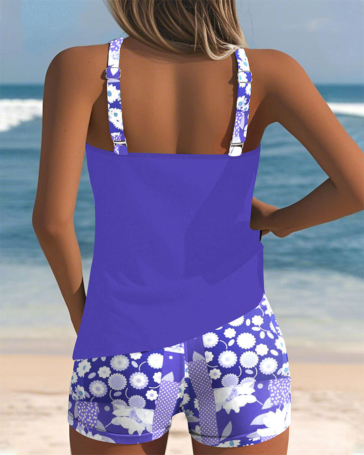 Women's Floral Two-Piece Swimsuit with Comfortable Fit-MODAUTLET