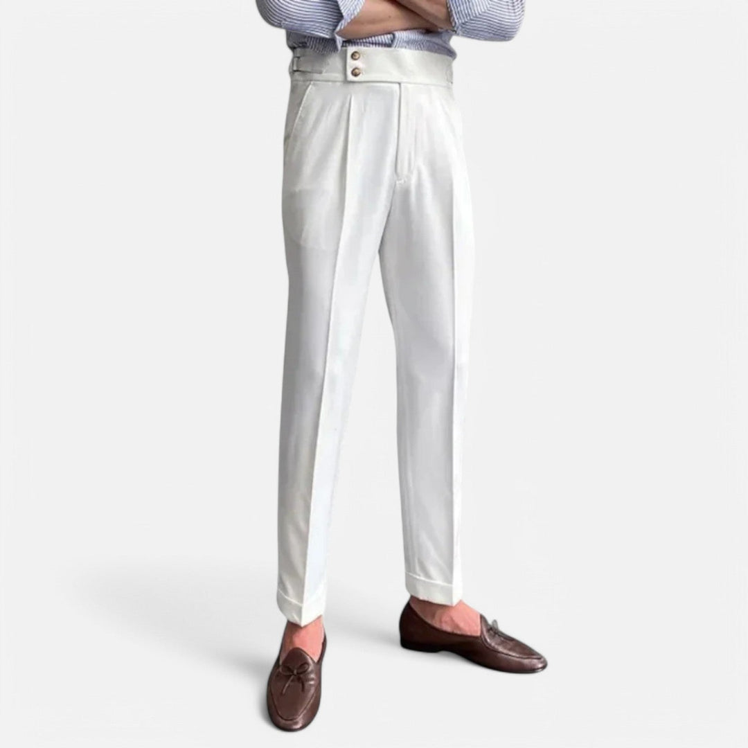 Men's Tailored High-Rise Trousers-MODAUTLET