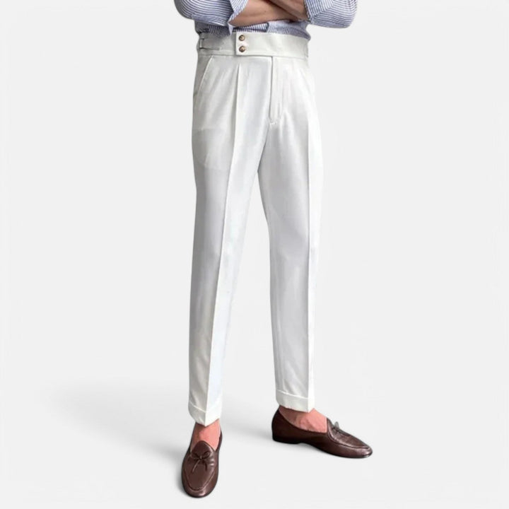 Men's Tailored High-Rise Trousers-MODAUTLET
