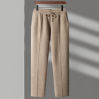 Men's Relaxed Fit Merino Wool Pants with Drawstring Waist Tan