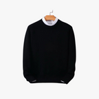 Men's Cozy Cashmere Loose Fit Sweater - Soft Knit for Everyday Warmth Black