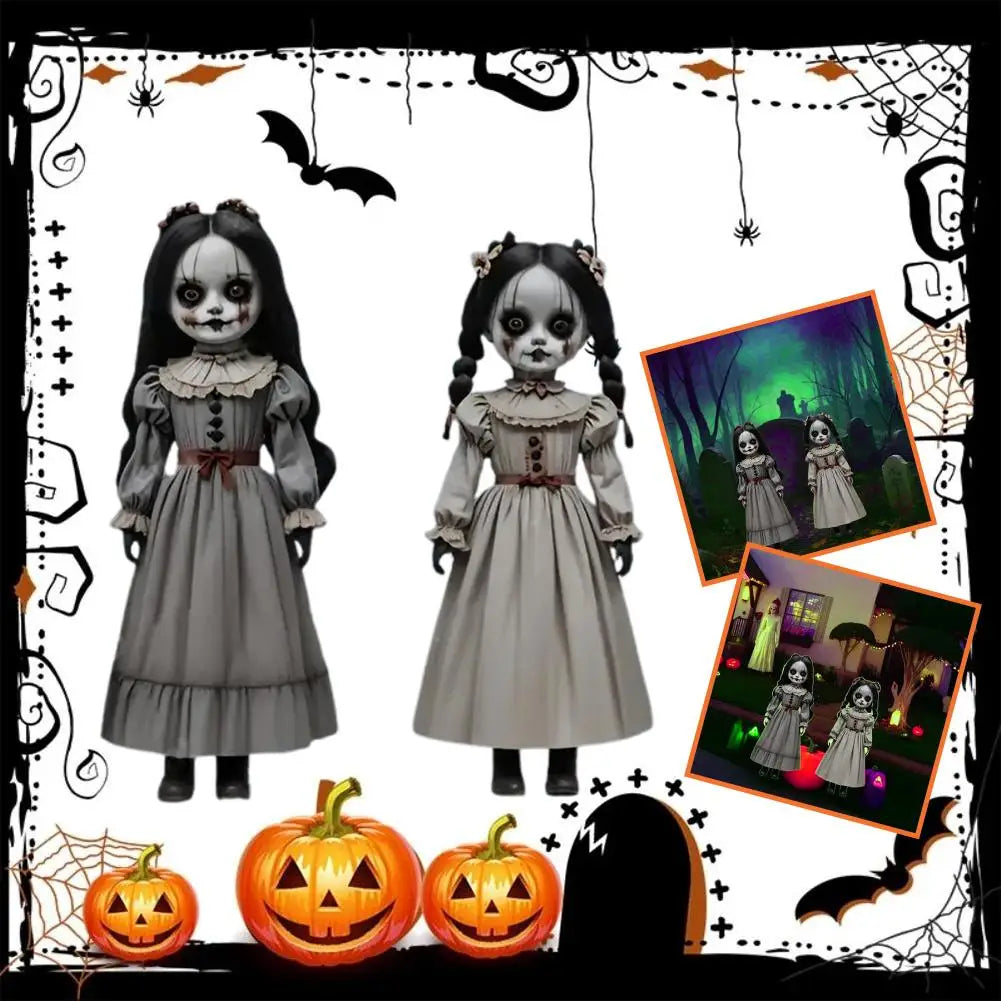 Halloweenovy dekorace na dvůr v podobě duchů se zápichy, sada 2 kusů