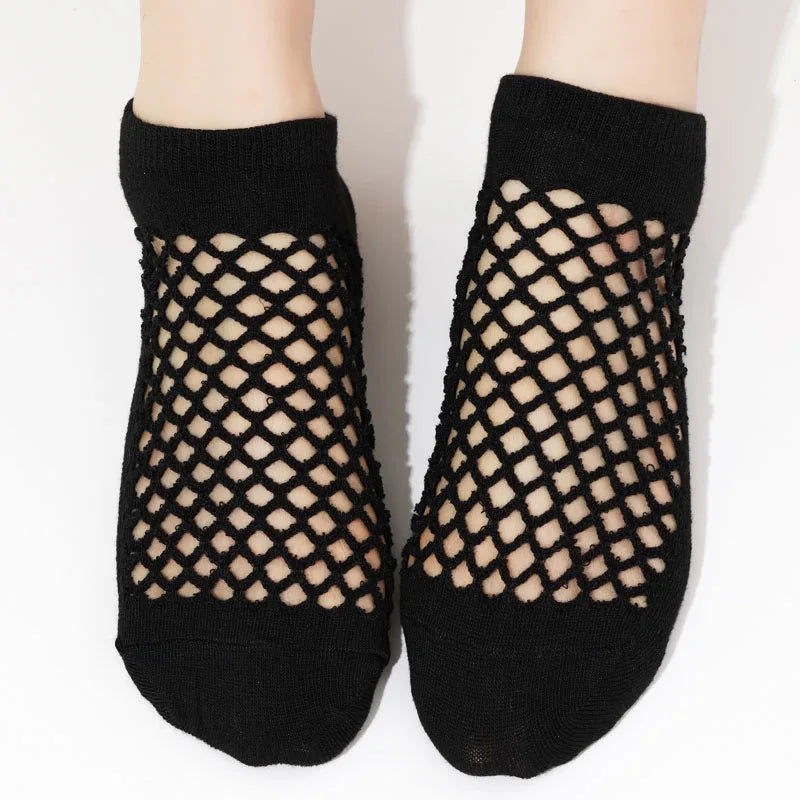 Breathable Mesh Ankle Sock Set Black (5-Pack)