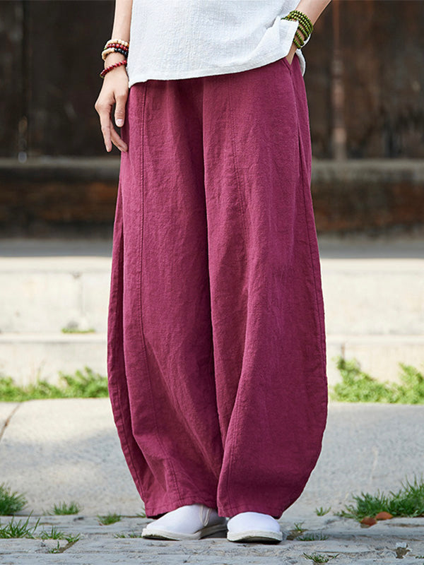 Women's Casual Cotton Linen Bloomers for Comfortable Everyday Wear