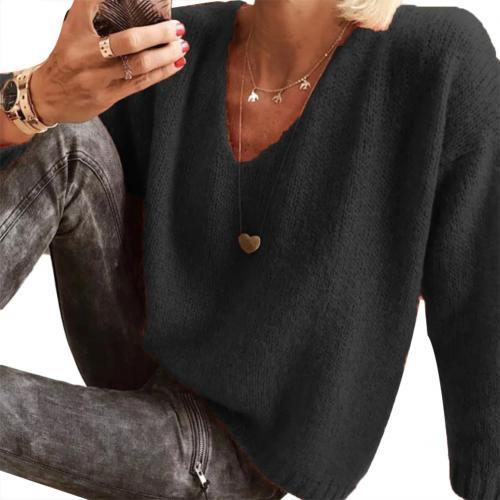 Women's Classic V-Neck Sweater Black