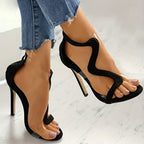 Women's Elegant High Heel Zipper Sandals - Comfortable Fit