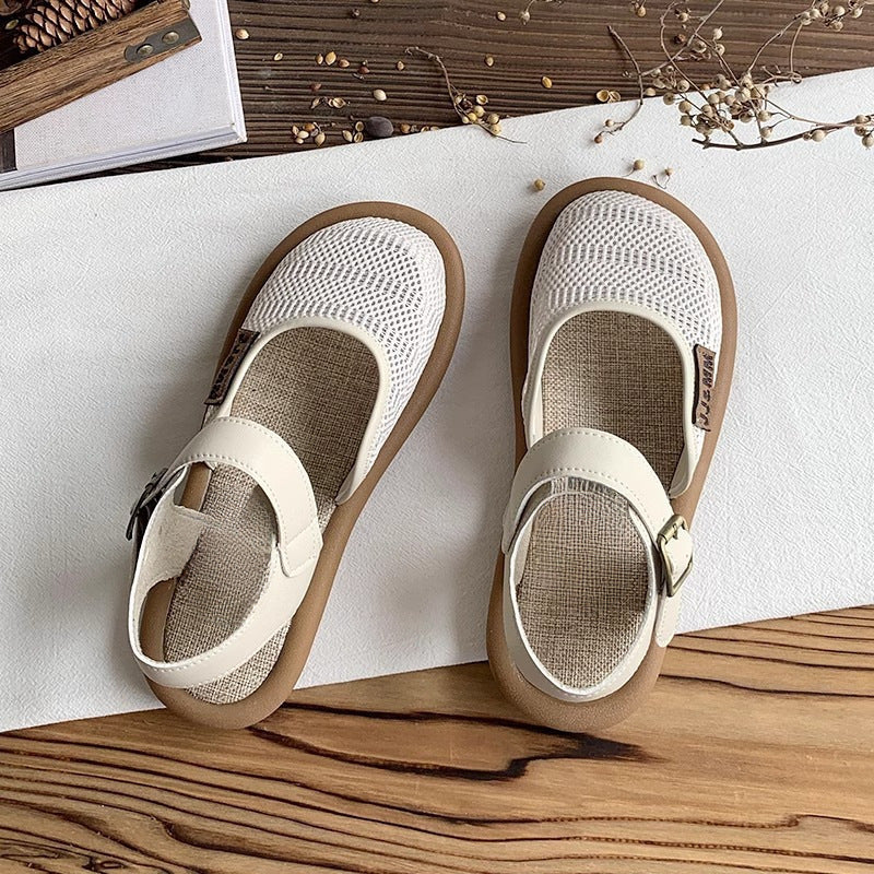 Women's Breathable Flat Bottom Casual Sandals White