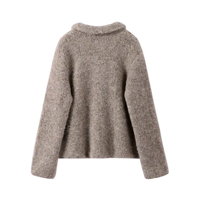 Women's Cozy Cropped Collared Cardigan – Stylish Comfort