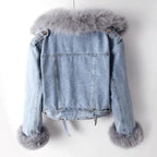 Urban Elegance Denim & Fur Jacket