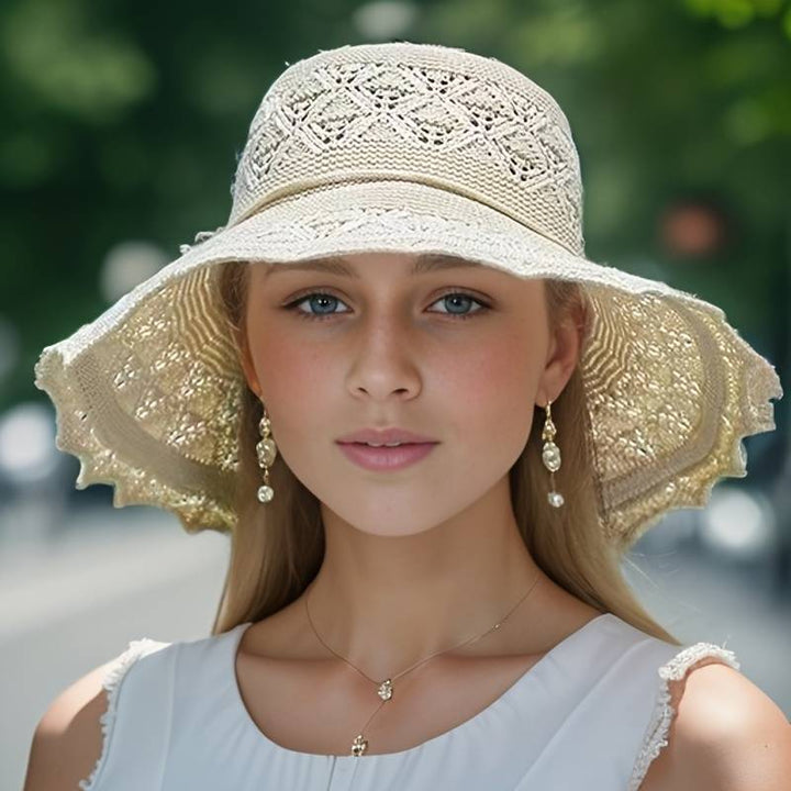 Brianna | Elegant wide-brimmed folding sun hat-MODAUTLET