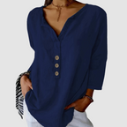 Women's Elegant Button Blouse Blue