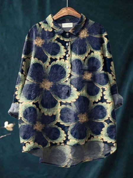 Women's Floral Vintage French Blouse-MODAUTLET