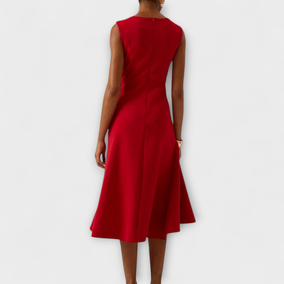 Drapiertes asymmetrisches Midikleid für Damen