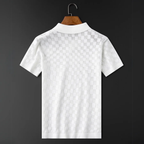 Men's Checkered Knit Polo Shirt