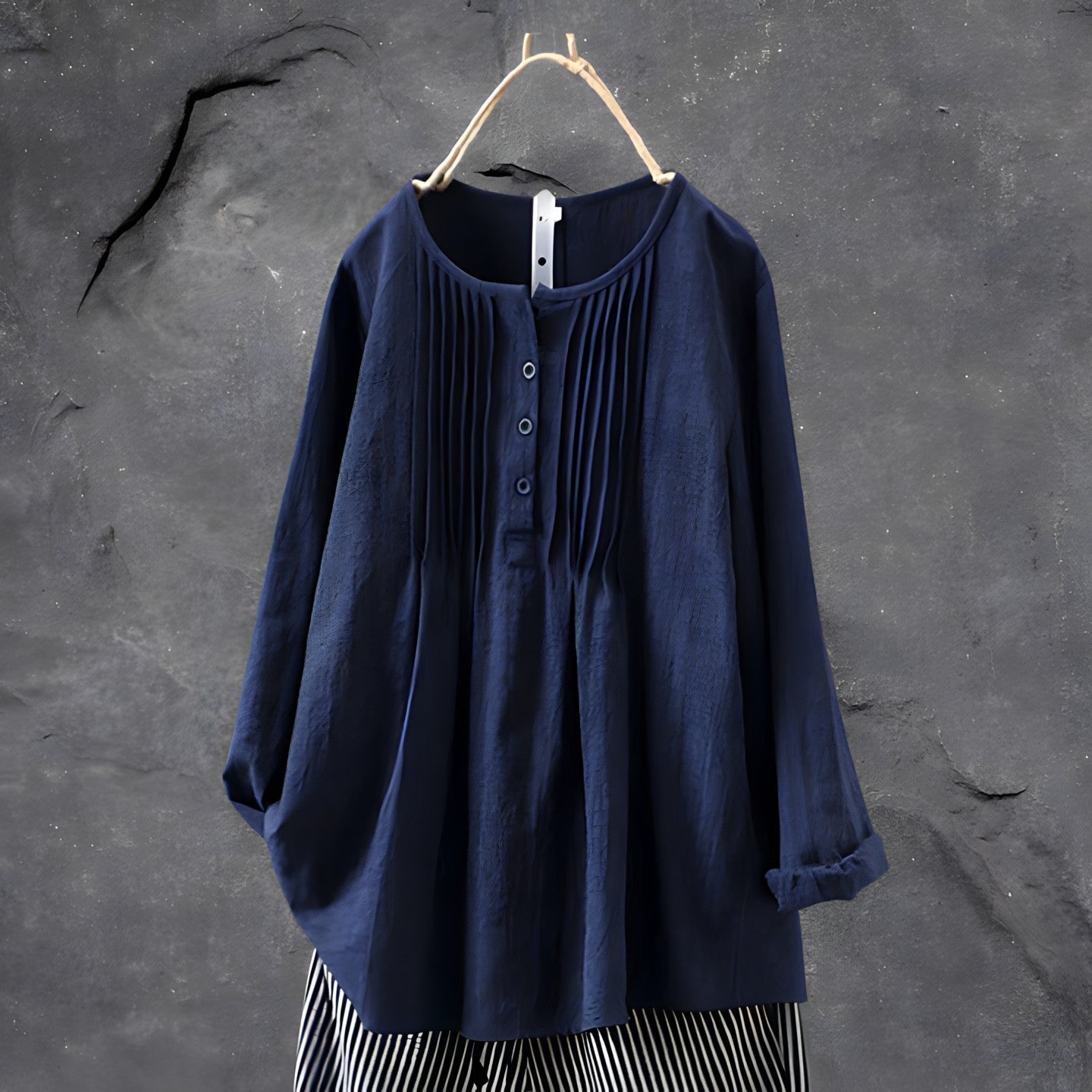 Women's Relaxed Tunic Blouse Navy