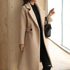 Longline Wool Belted Waist Coat Camel