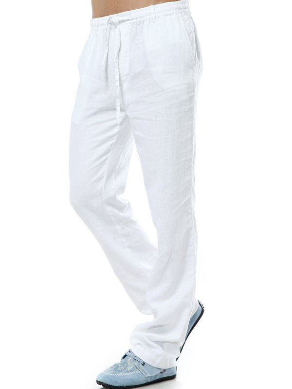 Men's Relaxed Fit 100% Linen Casual Pants