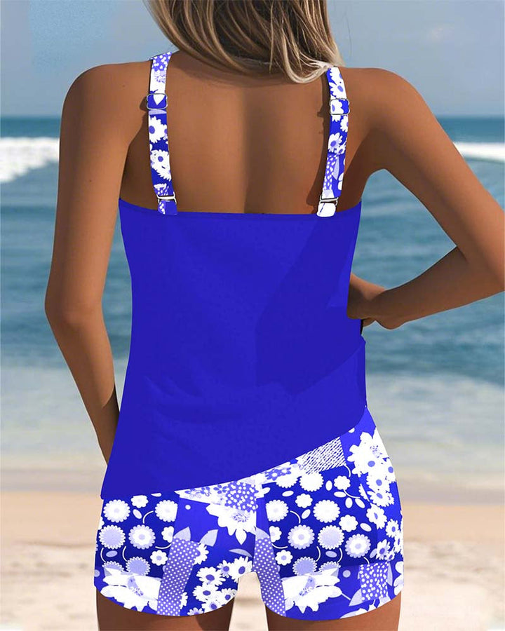 Women's Floral Two-Piece Swimsuit with Comfortable Fit-MODAUTLET
