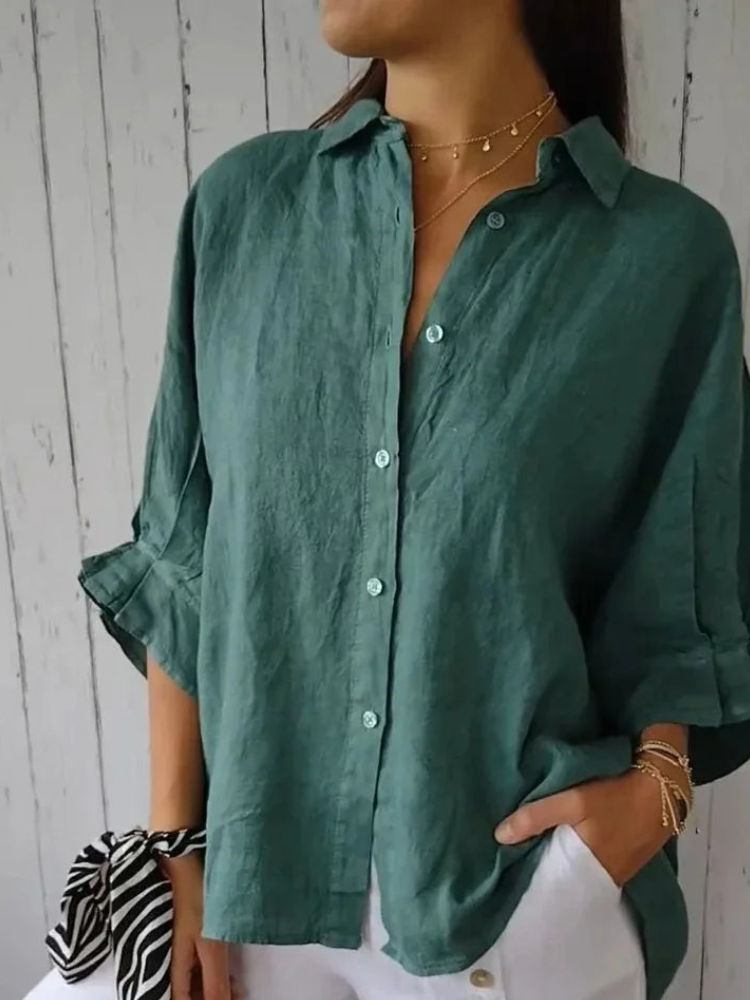 Women's Graceful Charm Blouse Malachite Green