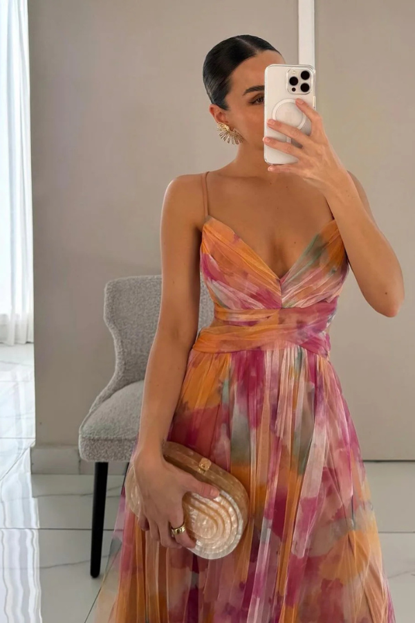 Hazel | Robe longue plissée élégante pour femme