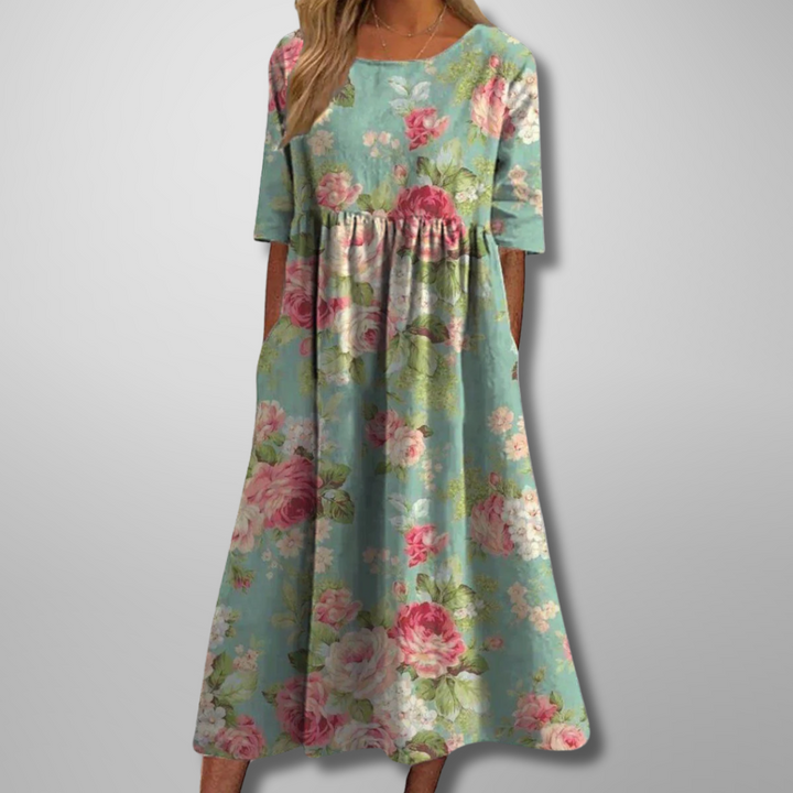 Robe midi fleurie décontractée pour femme