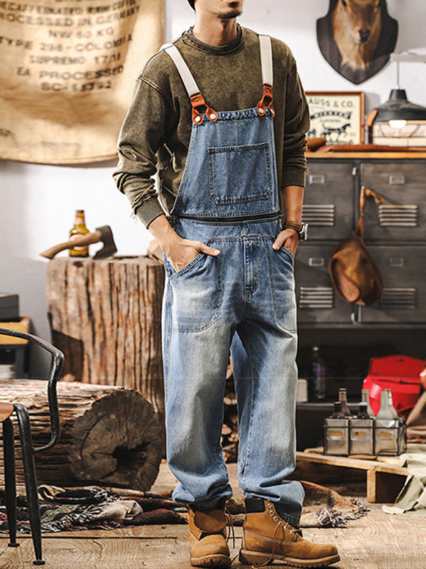 Men's Classic Denim Work Overalls