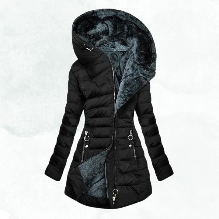 Women's Hooded Quilted Long Coat