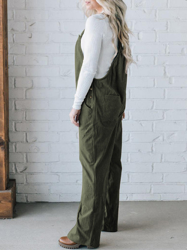 Zoey | Women's Cozy Loose Fit Corduroy Overalls