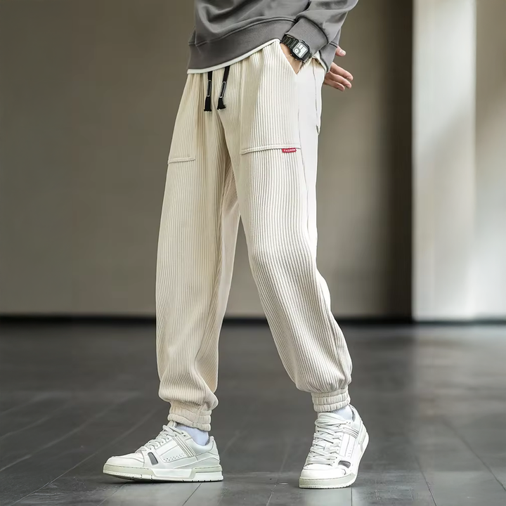 Men's Relaxed Fit Corduroy Joggers - Streetwear Lounge Essentials-MODAUTLET